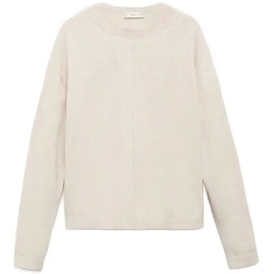 Mango Decorative Seams Cotton Sweater 11-12 Cream 11-12 Mango Decorative Seams Cotton Sweater 11-12 Cream 11-12