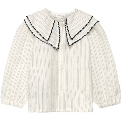 Mango Striped Blouse With Peter Pan Collar 18-24M White 18-24M Mango Striped Blouse With Peter Pan Collar 18-24M White 18-24M