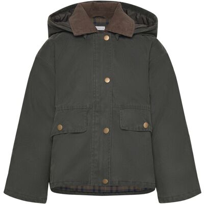 Mango Waxed-Effect Jacket With Hood 122 Khaki 122 Mango Waxed-Effect Jacket With Hood 122 Khaki 122