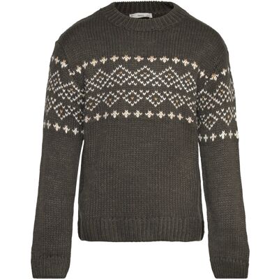 Mango Jacquard Knitted Sweater 11-12 Khaki 11-12 Mango Jacquard Knitted Sweater 11-12 Khaki 11-12