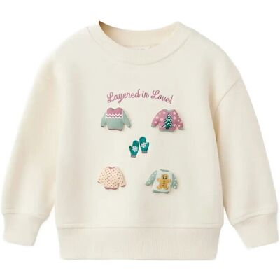 Mango Patch Sweatshirt 12-18M Cream 12-18M Mango Patch Sweatshirt 12-18M Cream 12-18M