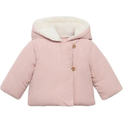 Mango Anorak With Shearling-Effect Hood 18-24M Pink 18-24M Mango Anorak With Shearling-Effect Hood 18-24M Pink 18-24M