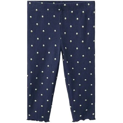 Mango Ribbed Floral Leggings 2-3 Navy 2-3 Mango Ribbed Floral Leggings 2-3 Navy 2-3