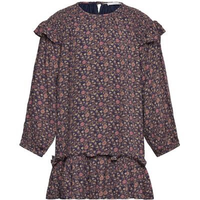 Mango Ruffled Printed Dress 11-12 Navy 11-12 Mango Ruffled Printed Dress 11-12 Navy 11-12