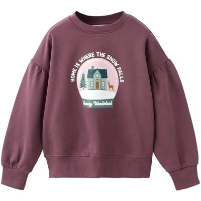 Mango Printed Cotton Sweatshirt 11-12 Burgundy 11-12 Mango Printed Cotton Sweatshirt 11-12 Burgundy 11-12