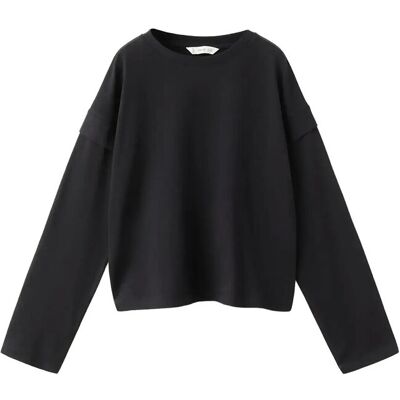 Mango Sleeve Detail T-Shirt 9-10 Black 9-10 Mango Sleeve Detail T-Shirt 9-10 Black 9-10