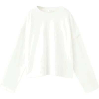 Mango Sleeve Detail T-Shirt 5-6 Cream 5-6 Mango Sleeve Detail T-Shirt 5-6 Cream 5-6