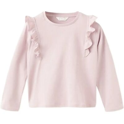 Mango Frills Cotton T-Shirt 12-18M Pink 12-18M Mango Frills Cotton T-Shirt 12-18M Pink 12-18M