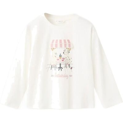 Mango 100% Cotton Printed T-Shirt 18-24M Cream 18-24M Mango 100% Cotton Printed T-Shirt 18-24M Cream 18-24M