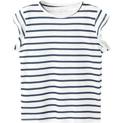 Mango Ruffled Striped T-Shirt 11-12 White 11-12 Mango Ruffled Striped T-Shirt 11-12 White 11-12