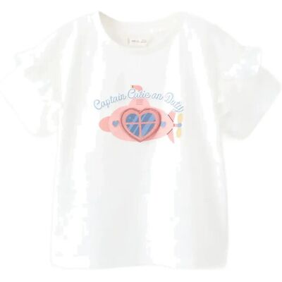 Mango T-Shirt With Print Drawing 12-18M Cream 12-18M Mango T-Shirt With Print Drawing 12-18M Cream 12-18M