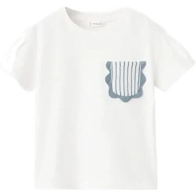Mango Ruffle Cotton T-Shirt 12-18M Cream 12-18M Mango Ruffle Cotton T-Shirt 12-18M Cream 12-18M