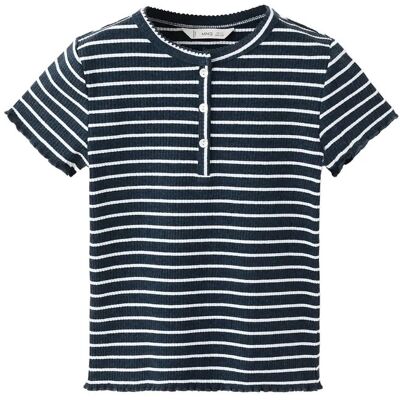Mango Striped Jersey T-Shirt 11-12 Navy 11-12 Mango Striped Jersey T-Shirt 11-12 Navy 11-12