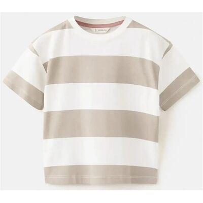 Mango 100% Cotton Striped T-Shirt 2-3 Beige 2-3 Mango 100% Cotton Striped T-Shirt 2-3 Beige 2-3