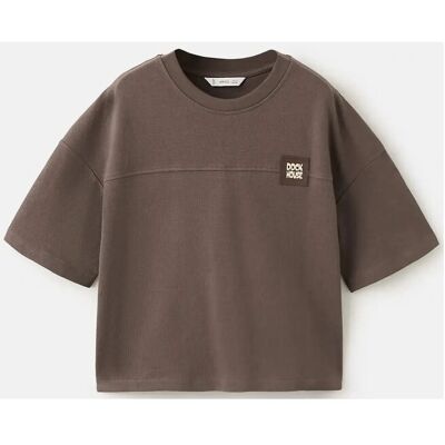 Mango Short-Sleeved Cotton T-Shirt 9-10 Brown 9-10 Mango Short-Sleeved Cotton T-Shirt 9-10 Brown 9-10