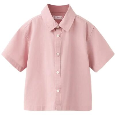 Mango Linen-Cotton Blend Shirt 2-3 Pink 2-3 Mango Linen-Cotton Blend Shirt 2-3 Pink 2-3