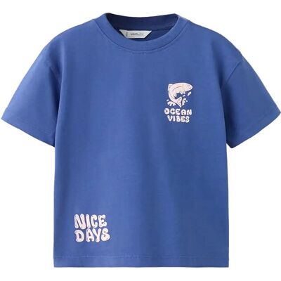 Mango Short-Sleeved Printed T-Shirt 4-5 Blue 4-5 Mango Short-Sleeved Printed T-Shirt 4-5 Blue 4-5