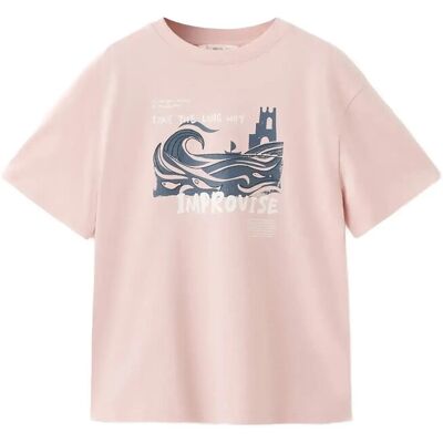 Mango Printed Cotton-Blend T-Shirt 9-10 Pink 9-10 Mango Printed Cotton-Blend T-Shirt 9-10 Pink 9-10
