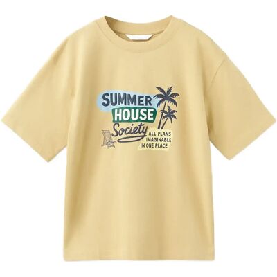 Mango Printed Cotton-Blend T-Shirt 9-10 Yellow 9-10 Mango Printed Cotton-Blend T-Shirt 9-10 Yellow 9-10