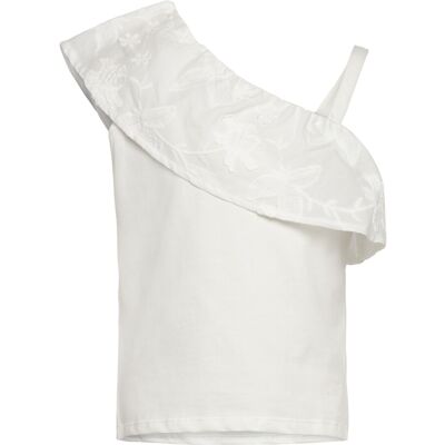 Mango Asymmetric Embroidered T-Shirt 11-12 White 11-12 Mango Asymmetric Embroidered T-Shirt 11-12 White 11-12
