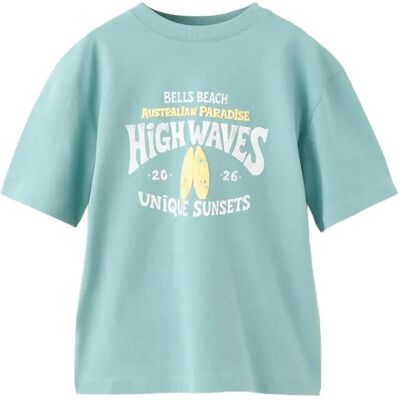Mango Printed Cotton-Blend T-Shirt 9-10 Blue 9-10 Mango Printed Cotton-Blend T-Shirt 9-10 Blue 9-10