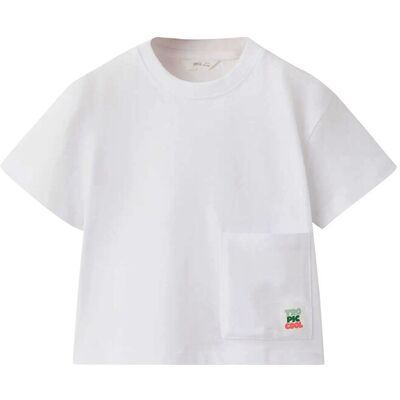 Mango Cotton T-Shirt With Pocket Detail 18-24M White 18-24M Mango Cotton T-Shirt With Pocket Detail 18-24M White 18-24M