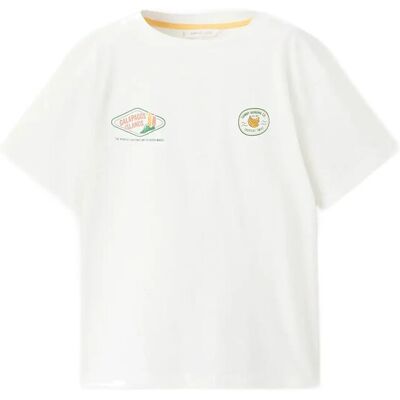 Mango Printed Cotton-Blend T-Shirt 13-14 White 13-14 Mango Printed Cotton-Blend T-Shirt 13-14 White 13-14