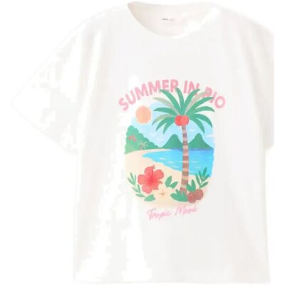 Mango Tropical Print T-Shirt 11-12 White 11-12 Mango Tropical Print T-Shirt 11-12 White 11-12