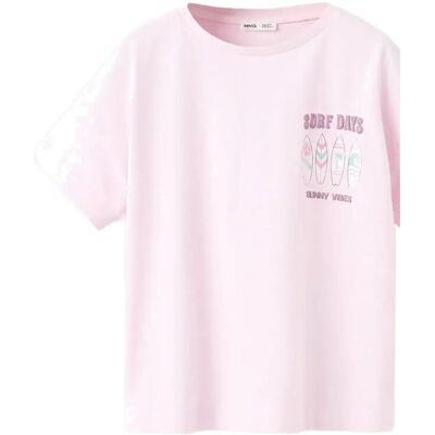 Mango Printed Cotton-Blend T-Shirt 9-10 Purple 9-10 Mango Printed Cotton-Blend T-Shirt 9-10 Purple 9-10