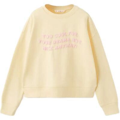 Mango Cotton Sweatshirt With Text 5-6 Yellow 5-6 Mango Cotton Sweatshirt With Text 5-6 Yellow 5-6