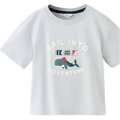 Mango Printed Cotton-Blend T-Shirt 12-18M Blue 12-18M Mango Printed Cotton-Blend T-Shirt 12-18M Blue 12-18M