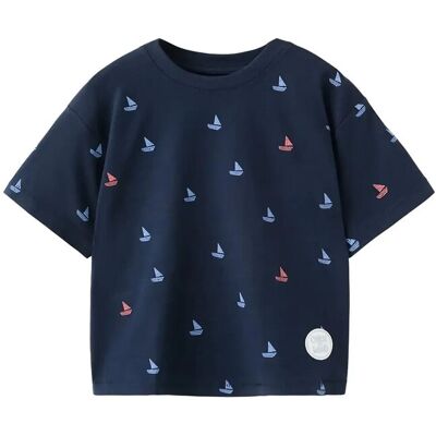 Mango Printed T-Shirt With Boat Print 2-3 Navy 2-3 Mango Printed T-Shirt With Boat Print 2-3 Navy 2-3