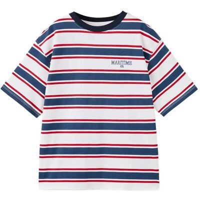 Mango Striped Cotton T-Shirt 9-10 White 9-10 Mango Striped Cotton T-Shirt 9-10 White 9-10