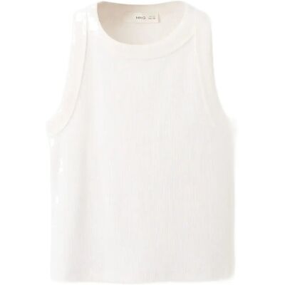 Mango Ribbed Cotton-Blend Top 9-10 Cream 9-10 Mango Ribbed Cotton-Blend Top 9-10 Cream 9-10