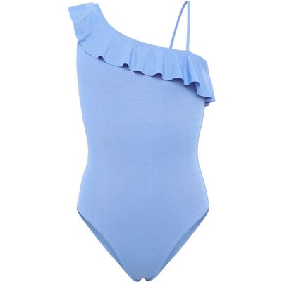 Mango Asymmetric Ruffle Swimsuit 9-10 Blue 9-10 Mango Asymmetric Ruffle Swimsuit 9-10 Blue 9-10