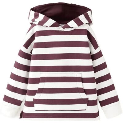 Mango Striped Hooded Sweatshirt 18-24M Burgundy 18-24M Mango Striped Hooded Sweatshirt 18-24M Burgundy 18-24M