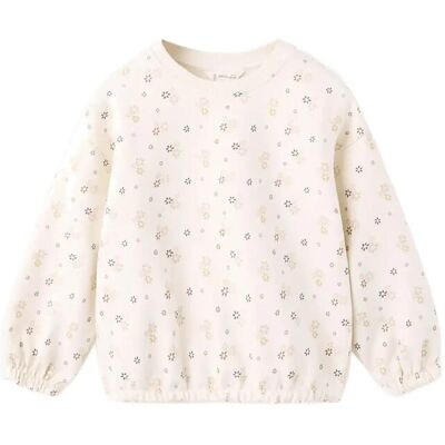 Mango Floral Print Cotton Sweatshirt 12-18M Cream 12-18M Mango Floral Print Cotton Sweatshirt 12-18M Cream 12-18M