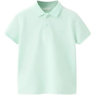 Mango Short-Sleeved Cotton Polo Shirt 9-12M Green 9-12M Mango Short-Sleeved Cotton Polo Shirt 9-12M Green 9-12M