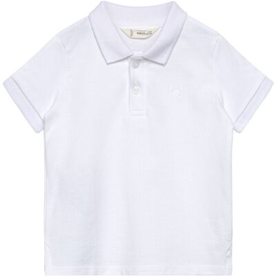 Mango Short-Sleeved Cotton Polo Shirt 12-18M White 12-18M Mango Short-Sleeved Cotton Polo Shirt 12-18M White 12-18M