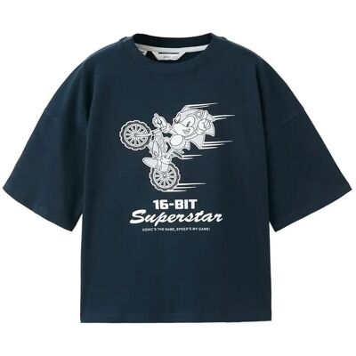 Mango Sonic Cotton T-Shirt 9-10 Navy 9-10 Mango Sonic Cotton T-Shirt 9-10 Navy 9-10