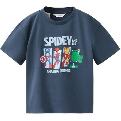 Mango Spidey Cotton T-Shirt 2-3 Blue 2-3 Mango Spidey Cotton T-Shirt 2-3 Blue 2-3
