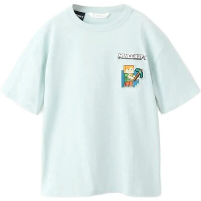 Mango Minecraft Cotton T-Shirt 9-10 Blue 9-10 Mango Minecraft Cotton T-Shirt 9-10 Blue 9-10