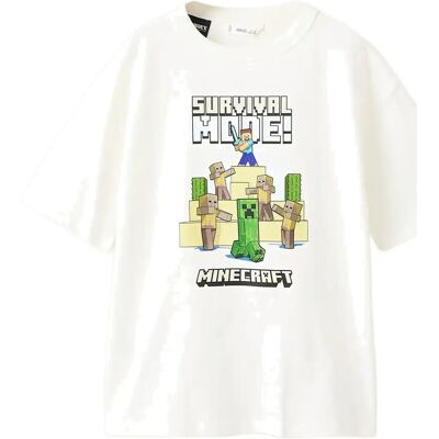 Mango Minecraft Cotton T-Shirt 9-10 Cream 9-10 Mango Minecraft Cotton T-Shirt 9-10 Cream 9-10