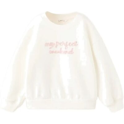 Mango Embroidered Cotton Sweatshirt 9-12M Cream 9-12M Mango Embroidered Cotton Sweatshirt 9-12M Cream 9-12M