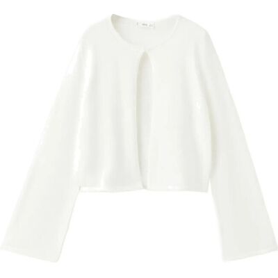 Mango Fine-Knit Cardigan 9-10 Cream 9-10 Mango Fine-Knit Cardigan 9-10 Cream 9-10