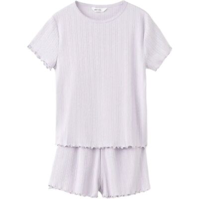 Mango Short Ribbed Pyjama 11-12 Purple 11-12 Mango Short Ribbed Pyjama 11-12 Purple 11-12