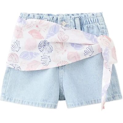 Mango Scarf Detail Multi-Position Shorts 116 Blue 116 Mango Scarf Detail Multi-Position Shorts 116 Blue 116