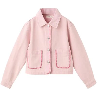 Mango Denim Jacket With Embroidered Details 116 Pink 116 Mango Denim Jacket With Embroidered Details 116 Pink 116
