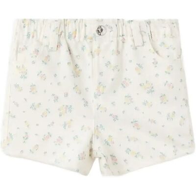 Mango Elastic Waist Floral Shorts 12-18M Cream 12-18M Mango Elastic Waist Floral Shorts 12-18M Cream 12-18M