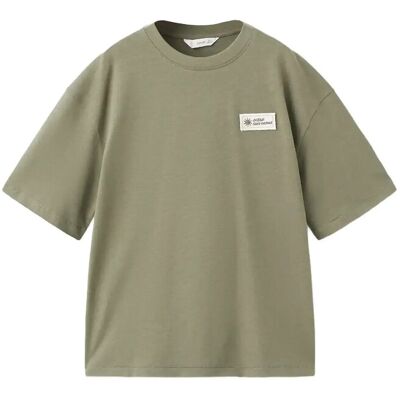 Mango Oversized Cotton-Linen T-Shirt 9-10 Green 9-10 Mango Oversized Cotton-Linen T-Shirt 9-10 Green 9-10